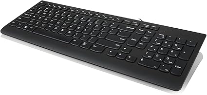 Lenovo 300 USB Keyboard, Wired, Adjustable Tilt, Ergonomic, Windows 7810, GX30M39655, Black